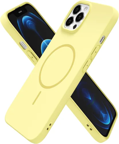 Vista 238 de Oakxco Funda de Silicona Mag Safe para iPhone 12 Pro Max, Funda Magnética Delgada y Fina Compatible con Carga Inalámbrica MagSafe, Bonita Funda