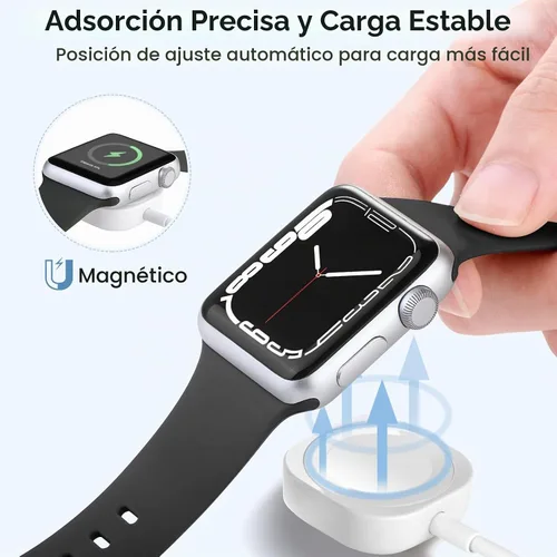 Vista 5 de Cargador USB iWatch compatible con cargador de Apple Watch, cable de carga rápida de 5 pies para i Watch Series 9, 8, 7, 6, 5, 4, 3, 2, SE/2, cable
