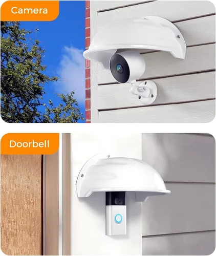 Vista 6 de Cubierta universal para cámara de seguridad, protección contra el sol y la lluvia, techo protector resistente a la intemperie para cámaras domo/bala