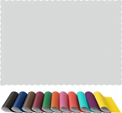 Vista 18 de Manteles de papel desechables con bordes ondulados (100, Negro) Disposable paper placemats, scalloped-edge design, black, 100 count, quick table
