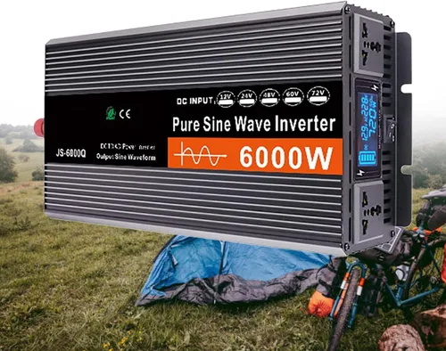Vista 8 de Inversor de onda sinusoidal pura de CC 48 V/60 V/72 V a CA 110 V con pantalla LCD, inversor de corriente de coche con control remoto inalámbrico