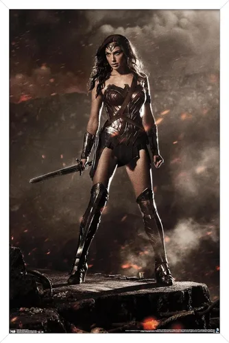 Vista 12 de Trends International DC Comics Movie Batman v Superman - Wonder Woman Wall Poster, 22.4L x 14.7W, Barnwood Framed Version Versión enmarcada Barnwood