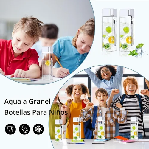 Vista 2 de mwellewm 24 botellas de agua a granel de 17 onzas, botella de agua de plástico reutilizable a prueba de derrames, transparente blanca