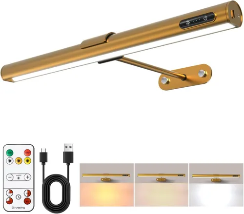 Vista 10 de GOVSSING Luces de imagen para pared, batería recargable de 4000 mAh, luz inalámbrica con control remoto, 3 temperaturas de color y brillo ajustable