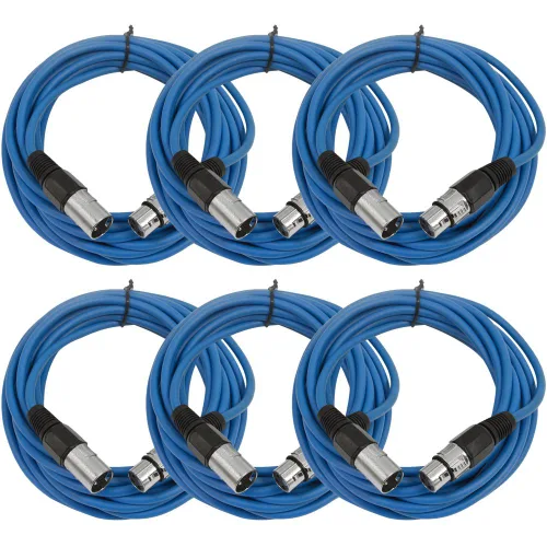 Vista 53 de SEISMIC AUDIO - SAXLX-2 - Paquete de 6 cables de conexión XLR macho a XLR hembra de 2 pies - Equilibrados - Cables de conexión de 2 pies