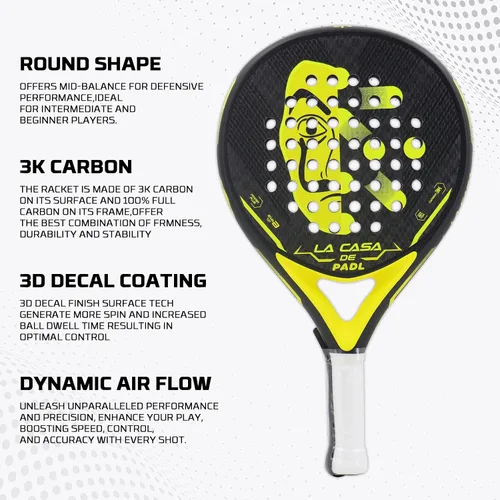 Vista 2 de Raquetas de Padel Palas de Padel Raqueta de Tenis Fibra de Carbono para Padel