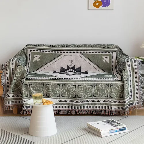 Vista 17 de VClife Funda para silla con acento azteca bohemio de 59 x 71 pulgadas, funda reversible y lavable de felpilla para sillón, color marrón castaño