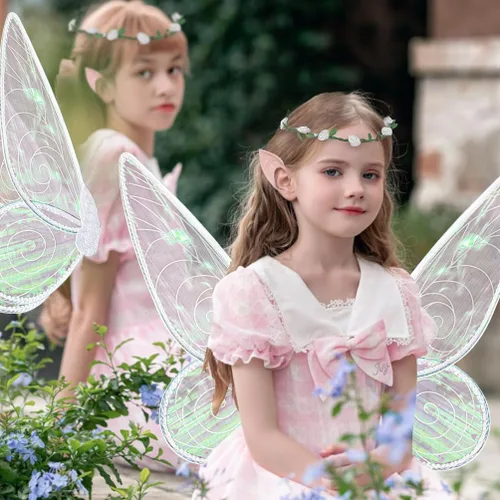 Vista 5 de Myyunhx Disfraz de hada de mariposa para mujer, alas de hada de ángel, disfraz de hada de mariposa para niñas