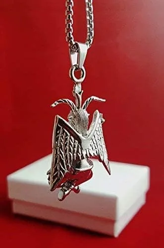 Vista 3 de Iglesia de Satanás Baphomet Colgante Collar 316L Acero Inoxidable Eliphas Levi
