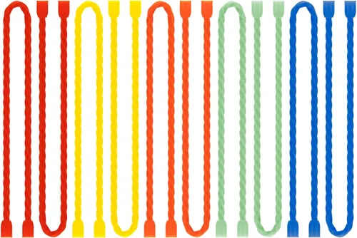 Vista 11 de 20 PCS bridas de silicona para cables, reutilizables, de goma con torsión, flexibles, con núcleo de acero, para agrupar y sostener, ataduras