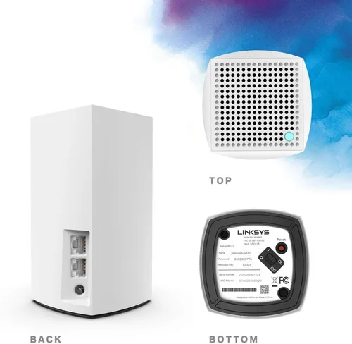 Vista 3 de Linksys VLP01 Velop Sistema WiFi de malla AC1200 de doble banda 1 paquete de reemplazo de enrutador