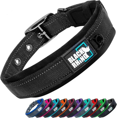 Vista 9 de Black Rhino - The Comfort Collar - Collar de perro acolchado de neopreno ultra suave para todas las razas. Resistente, ajustable, reflectante