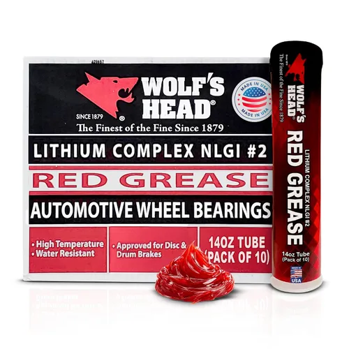 Vista 3 de Wolf's Head Red Grease NLGI #2 (836-88306-93) Bote de 1 Libra, Paquete de 12 Fabricado en Estados Unidos