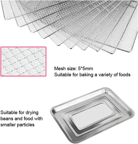 Vista 3 de Deshidratador de alimentos de acero inoxidable con control de temperatura digital táctil para carne seca hierbas, frutas, verduras, golosinas