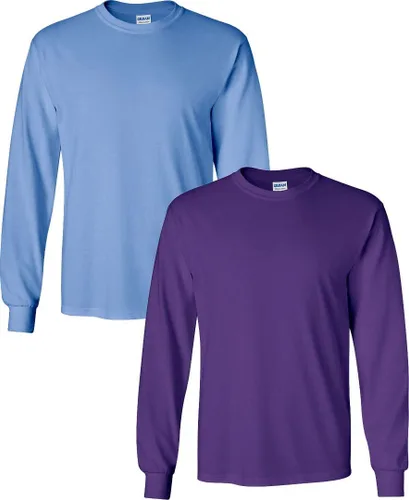 Vista 92 de Gildan - Camiseta de algodón y de manga larga para hombre, modelo G2400 (1) verde irlandés + (1) negro