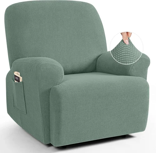 Vista 23 de TAOCOCO Funda reclinable de 4 piezas, funda elástica para sofá reclinable de 4 piezas, funda reclinable con 1 asiento, protector de sofá suave