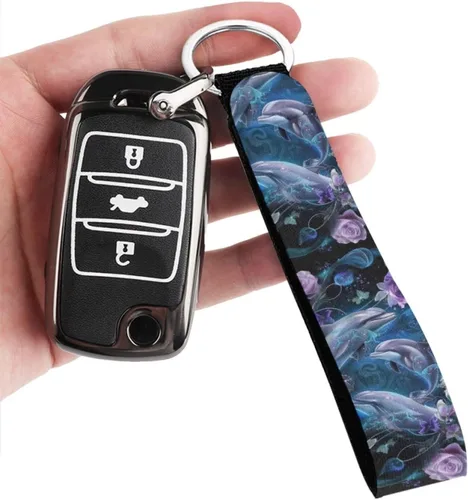 Vista 3 de INSTANTARTS Llavero automático Lanyard Hand Wrist Lanyard Correa de muñeca con anillo de metal