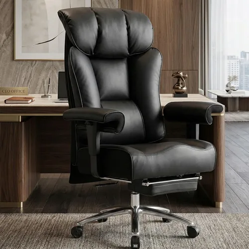 Vista 13 de Efomao - Silla ejecutiva de escritorio para oficina, con reposapiés, soporte lumbar y capacidad de carga hasta 400 libras, silla de computadora