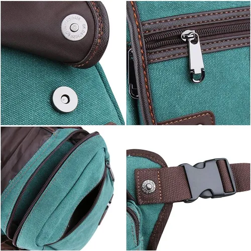 Vista 4 de Bolsa de pierna caída para motocicleta, lona duradera con múltiples bolsillos, cintura máxima de 56 pulgadas