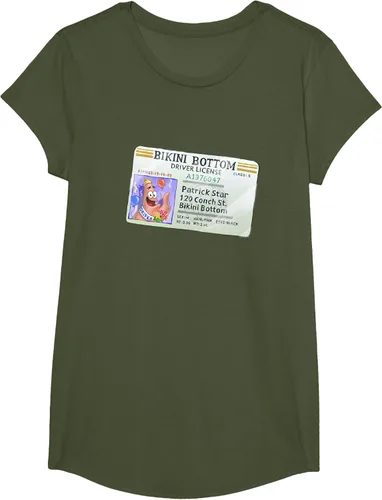 Vista 73 de SpongeBob SquarePants Camiseta con logotipo de Patrick Star Driver License King, Negro