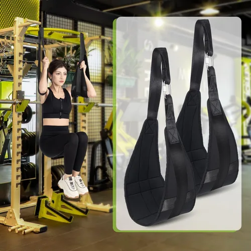 Vista 3 de Correas colgantes para abdominales para barra de dominadas, correas abdominales de fitness para entrenamiento de fuerza central, correas