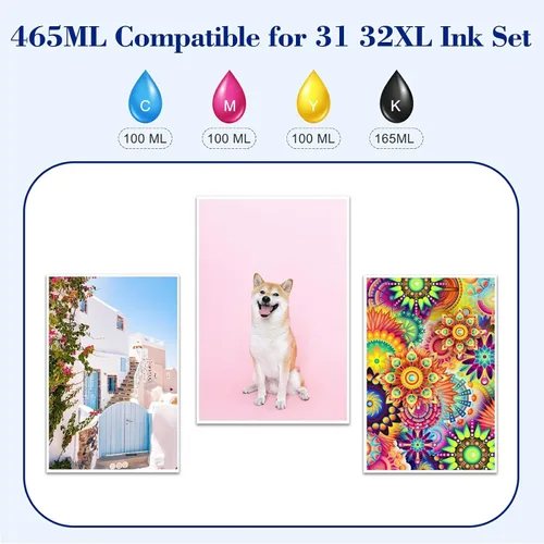 Vista 4 de Compatible con botella de tinta HP 31 32XL Smart Tank 7301 7602 5000 6001