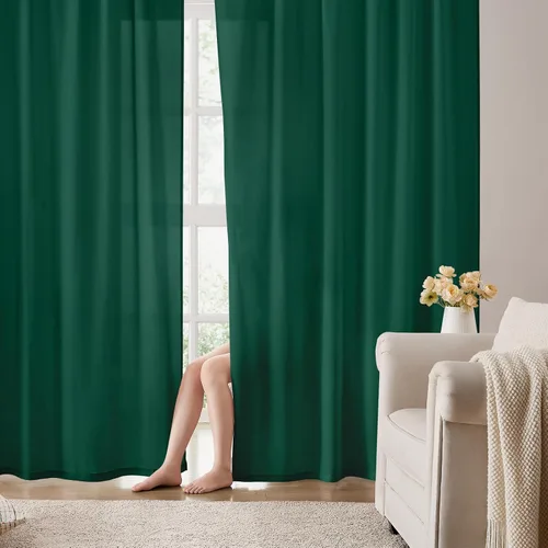 Vista 49 de HOMEIDEAS - Cortinas semitransparentes de privacidad blancas que no se transparentan, 52 x 96 pulgadas Blanco