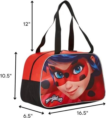 Vista 2 de Miraculous Ladybug - Bolsa de lona para baile, viajes, deportes o gimnasia, Multi