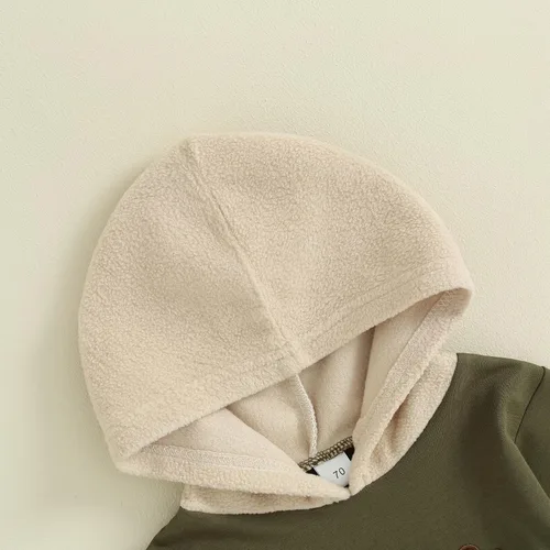 Vista 3 de Hoanselay Conjunto de sudadera de manga larga con capucha y pantalones de otoño e invierno para bebé niño