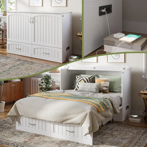 Vista 18 de AFI, Southampton Murphy - Baúl de cama Queen con colchón y cajón de 6 pulgadas, color gris