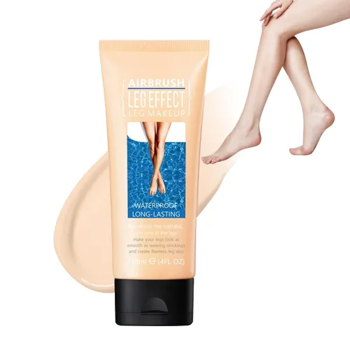 Vista 8 de Maquillaje de piernas impermeable sin transferencia, brillo medio, 1 oz, cobertura de venas de piernas, maquillaje para cubrir cicatrices de piernas