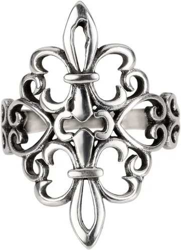 Vista 3 de Anillo de plata de ley 925 noble flor de lis (tallas 4-15)