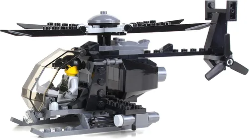 Vista 3 de Battle Brick Juego coleccionable de pájaro pequeño Ah-6 con 1 figura personalizada