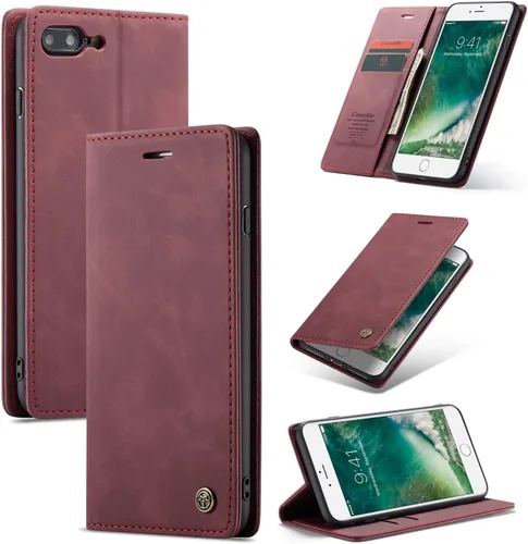 Vista 16 de SINIANL Funda para iPhone 7/8 Plus, Funda de cuero tipo billetera con tarjetero Cierre magnético Kickstand a prueba de golpes Fundas protectoras