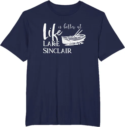 Vista 67 de Life is Better at Lake Sinclair Georgia Camiseta Negro