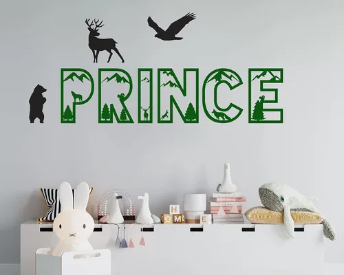 Vista 7 de Nombre de pared personalizado de animales del bosque, decoración de guardería de animales de bebé, decoración de guardería para niños o niñas