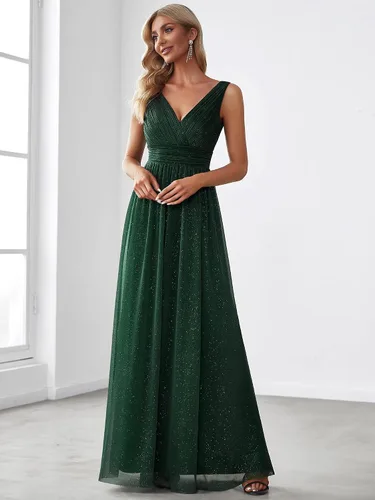 Vista 3 de Ever-Pretty Vestido de dama de honor con cuello en V fruncido imperio Wasit 07764-USA