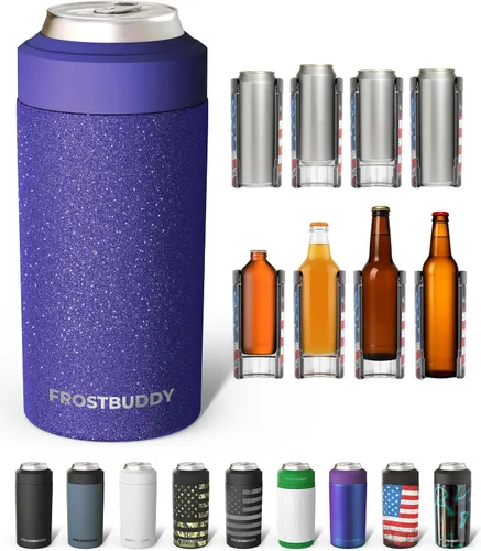 Vista 44 de Frost Buddy - Enfriador universal de latas, aislante de latas de acero Se adapta a latas delgadas de 12 onzas, 16 onzas, niños altos