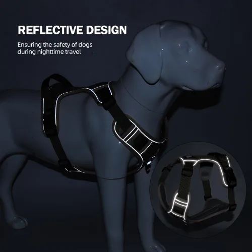 Vista 4 de PawWave Arnés táctico para perro, chaleco de trabajo de estilo militar, razas medianas/grandes, negro/rojo (negro, pequeño)