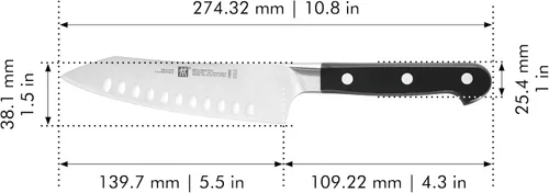 Vista 3 de ZWILLING J.A. Henckels ZWILLING Pro - Cuchillo Santoku con borde hueco de 5.5 pulgadas Acero inoxidable