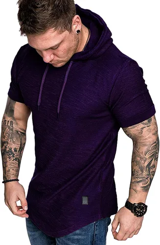 Vista 21 de Lexiart Sudadera deportiva con capucha para hombre, color liso, forro polar