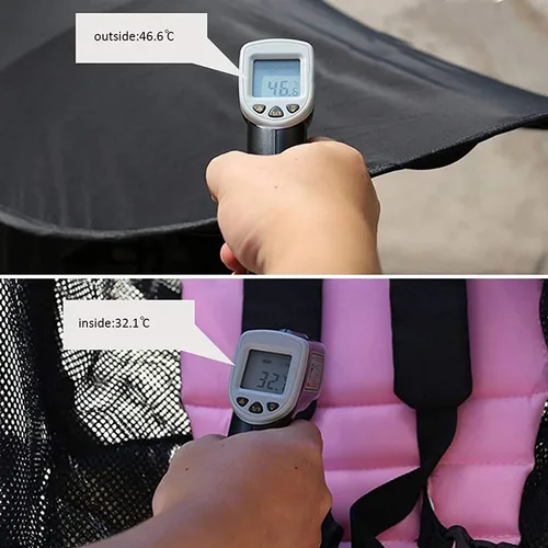 Vista 4 de Parasol para cochecito de bebé con mosquitera, protector solar anti-UV, toldo para cochecito de verano, toldo transpirable para cochecito de bebé
