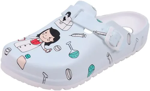 Vista 8 de Zuecos de espuma para mujeres y hombres, ligeros y transpirables, zapatos de trabajo impermeables y antideslizantes para jardín, playa, viajes y uso