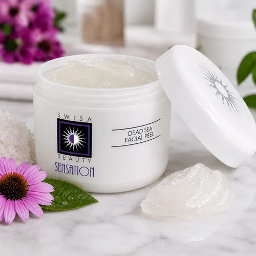Vista 2 de Exfoliante facial del Mar Muerto - Exfoliante mineral suave y gel iluminador para pulir y suavizar la piel con equinácea, ginseng y té verde, 1.7