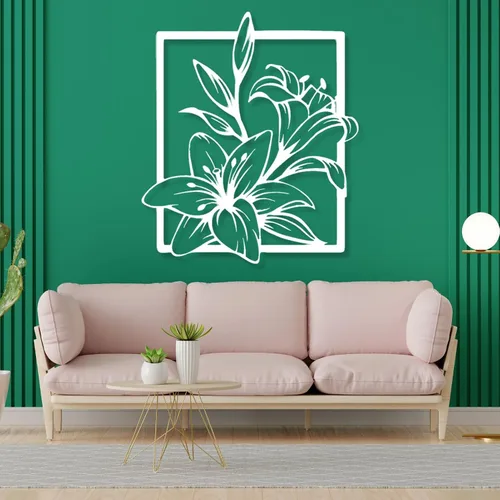 Vista 7 de Fayholy Decoración de pared de flores de metal, arte de pared de metal, letrero floral, decoración de pared de metal, decoración de lirio