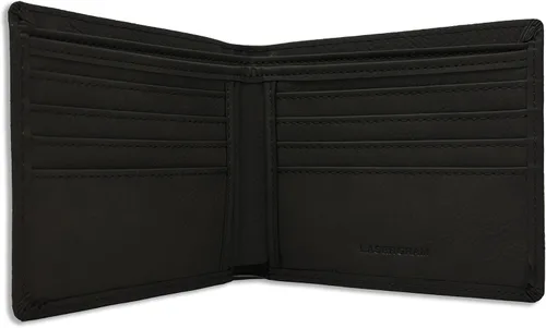 Vista 2 de LaserGram Billetera biplegable, hecho en México, grabado personalizado incluido, Negro con plateado, Personalizado