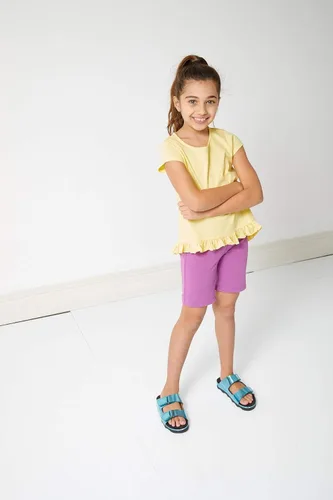 Vista 2 de KIDPIK Shorts for Girls - 2 Pack Kids 5 Pocket Knit Bermuda Spring or Summer Shorts
