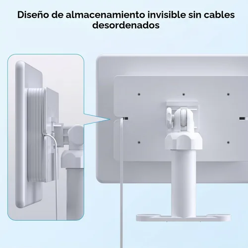 Vista 7 de Panel Solar de 6W para Ring Spotlight Cam Battery y Stick Up Cam Battery, Cargador Solar de Alta Eficiencia con Soporte Retráctil Ajustable de 360°