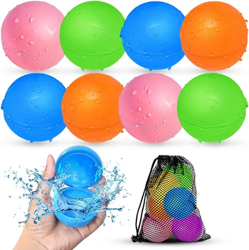 Vista 9 de Smirodi 6 globos de agua reutilizables, juguetes de agua para piscina y playa, para niños y niñas, juguetes de verano para niños de 3 a 12 años