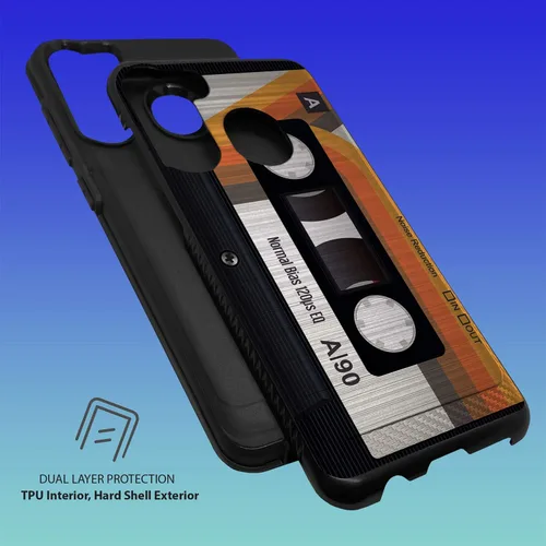 Vista 4 de CasesOnDeck - Funda de agarre compatible con Samsung Galaxy A21 y A21 [blindaje cepillado] Funda delgada y resistente, color negro mate